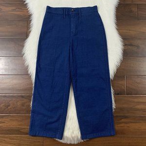 J. Crew Size 27 Petite Dark Blue Slim Wide-Leg Cropped Pants AJ949